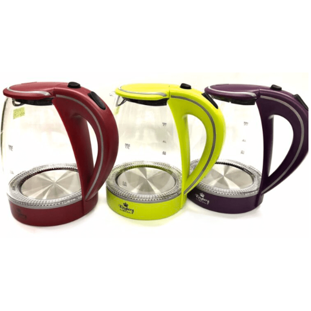 Електричний чайник Kingberg KB-2029, 1.7 л, 3 кольори, автоматична кришка
