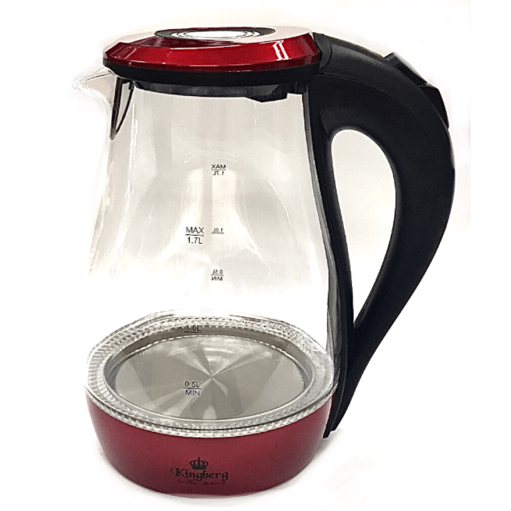 Електричний чайник Kingberg KB-2031, 1.7 л, автоматична кришка, червоний